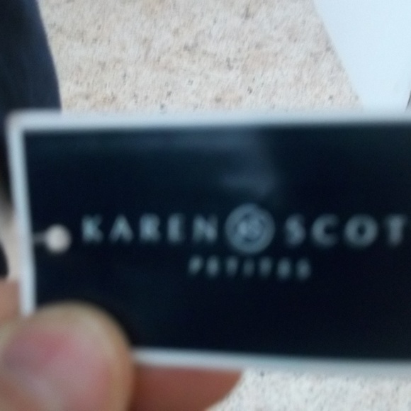 NWT KAREN SCOTT PETITE SZL INTREPID BLUE ELBOW TOP - Picture 3 of 4